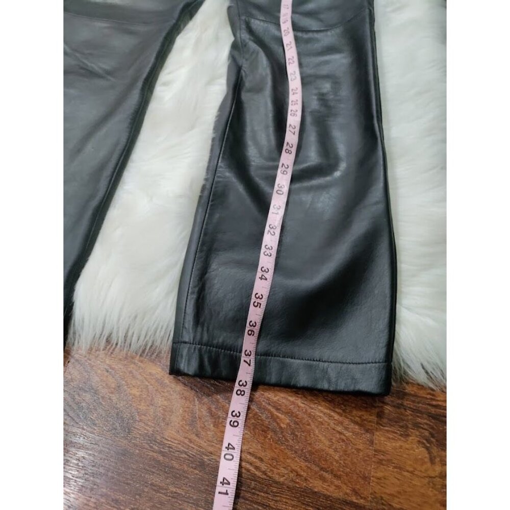 Halogen High Waisted 5 Pocket Bootcut Leather Pants Black Women's Size 4 - Picture 11 of 15
